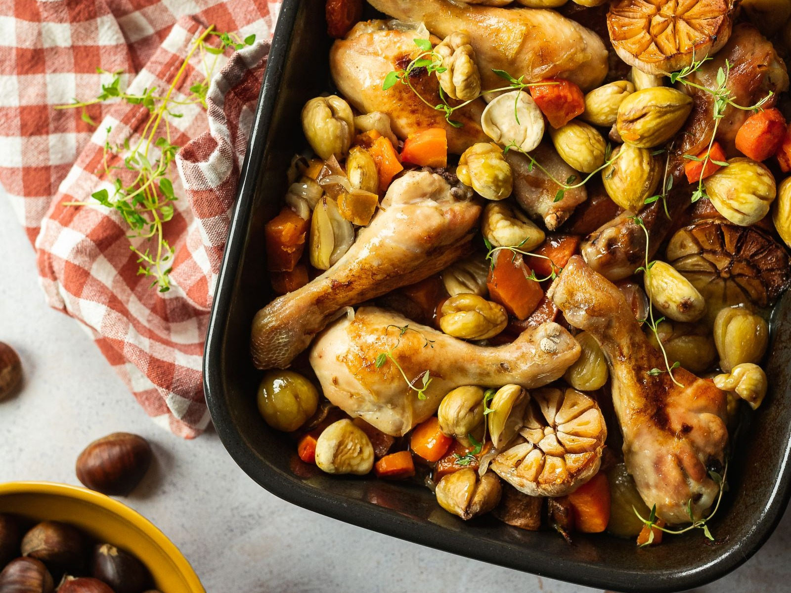 Frango no forno com castanhas