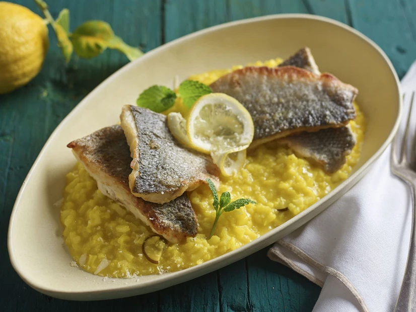Filetes de Robalo com Arroz de Curcuma