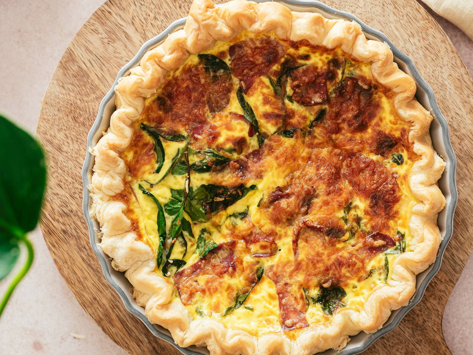 Quiche de Espinafres e Bacon